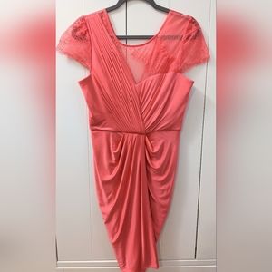 BCBG Max Azria, Mercedes Coral Reef, Lace Dress. Size Medium.